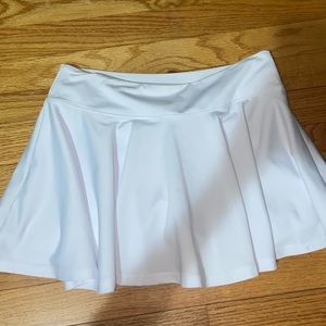 White athletic tennis golf running workout skirt
